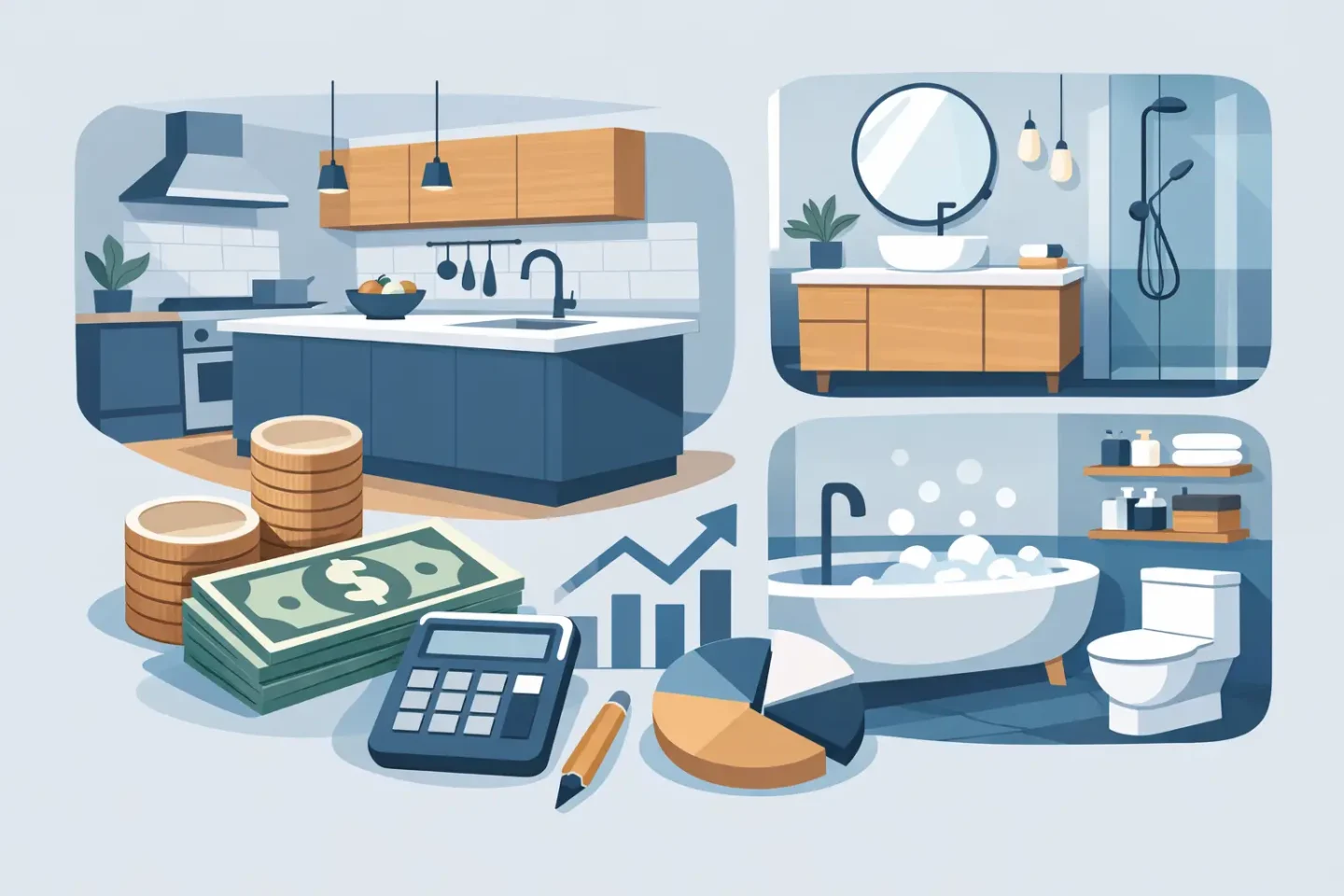 Cost to Remodel Kitchen and 2 Bathrooms